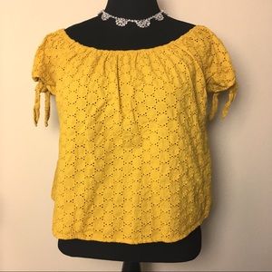 Universal Thread Yellow Eyelet Top